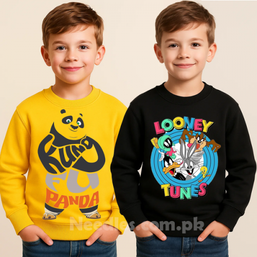 Bundle Of 2 Yellow & Black Sweatshirt For Kids